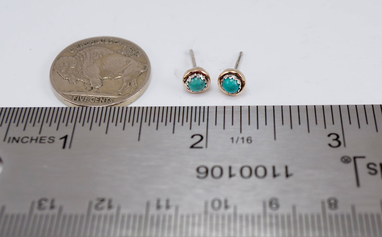 Turquoise-14k Gold Filled Stud Earrings