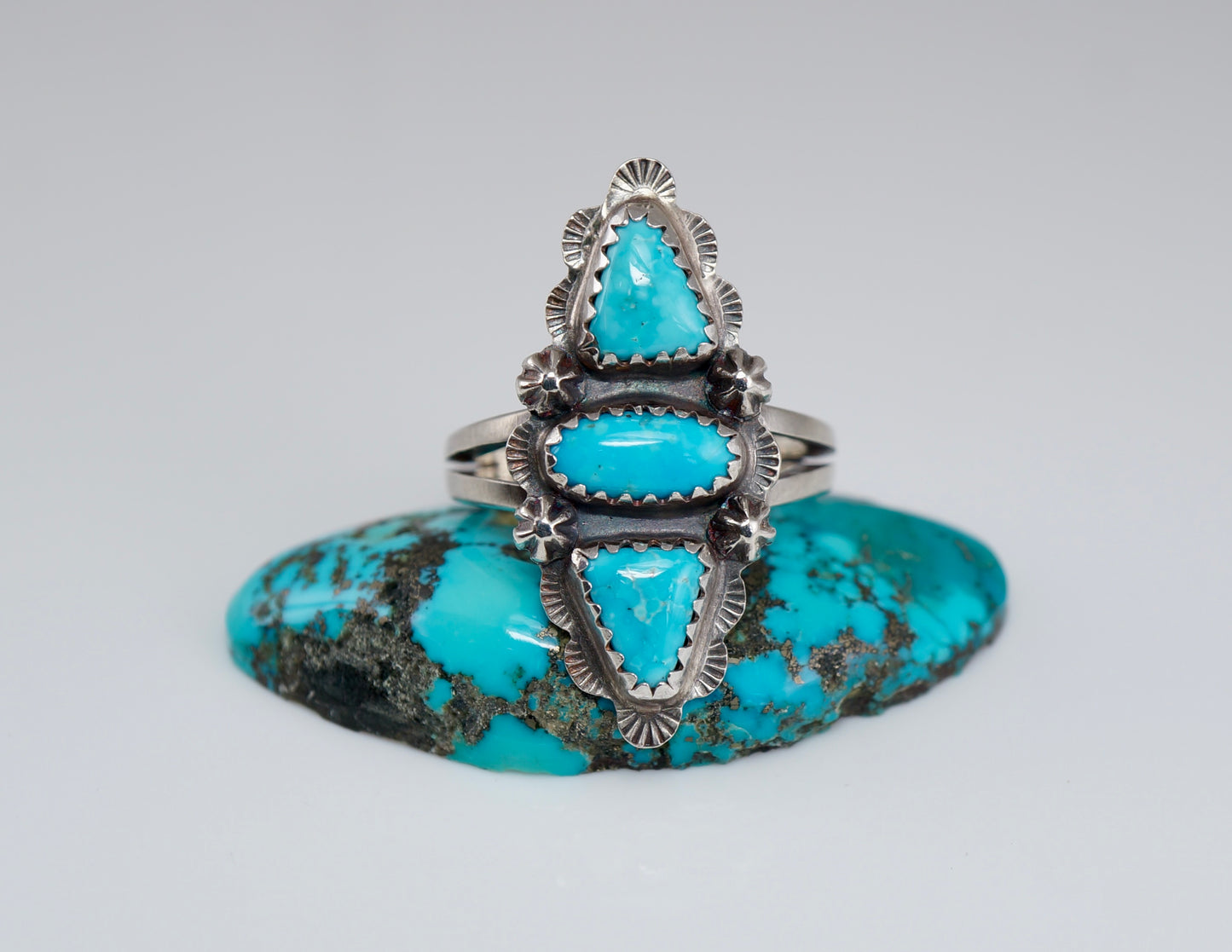 Turquoise 3-Stone Ring