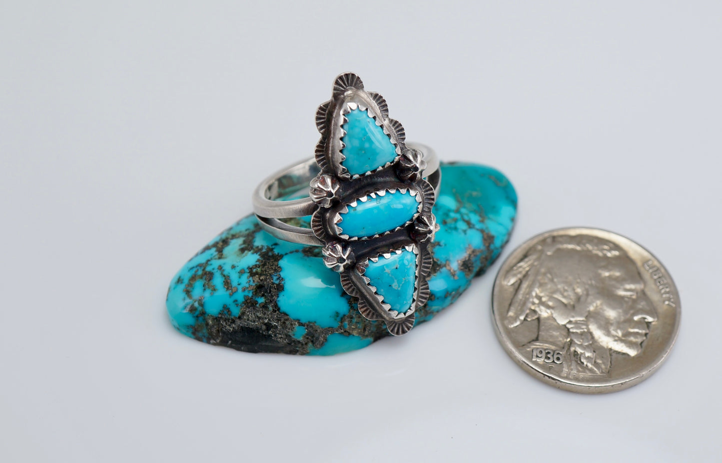 Turquoise 3-Stone Ring