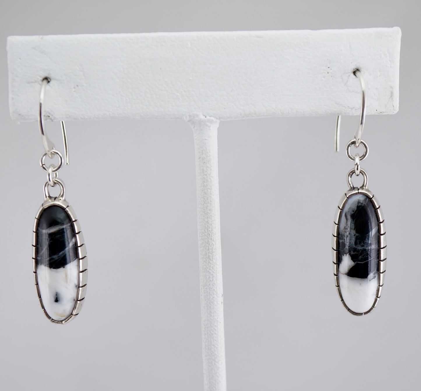 White Buffalo Dangle Earrings – Sterling & Argentium Silver