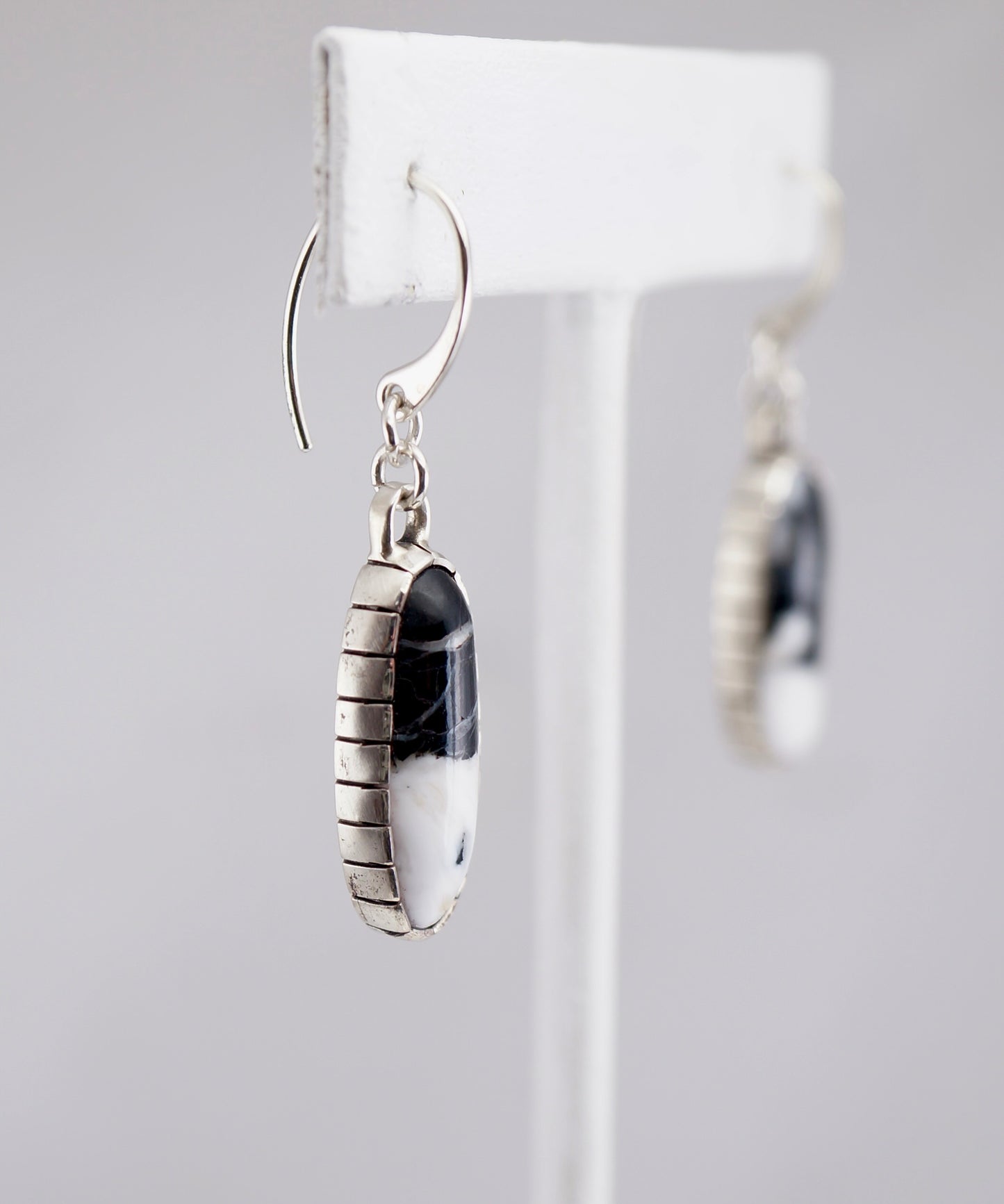 White Buffalo Dangle Earrings – Sterling & Argentium Silver