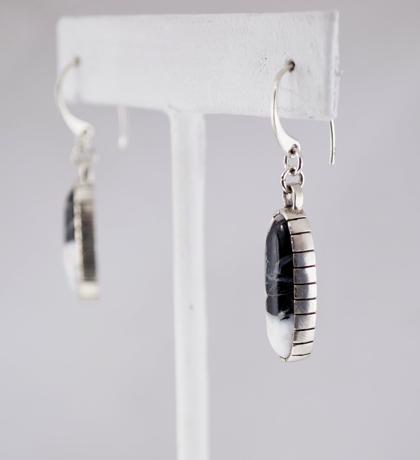 White Buffalo Dangle Earrings – Sterling & Argentium Silver