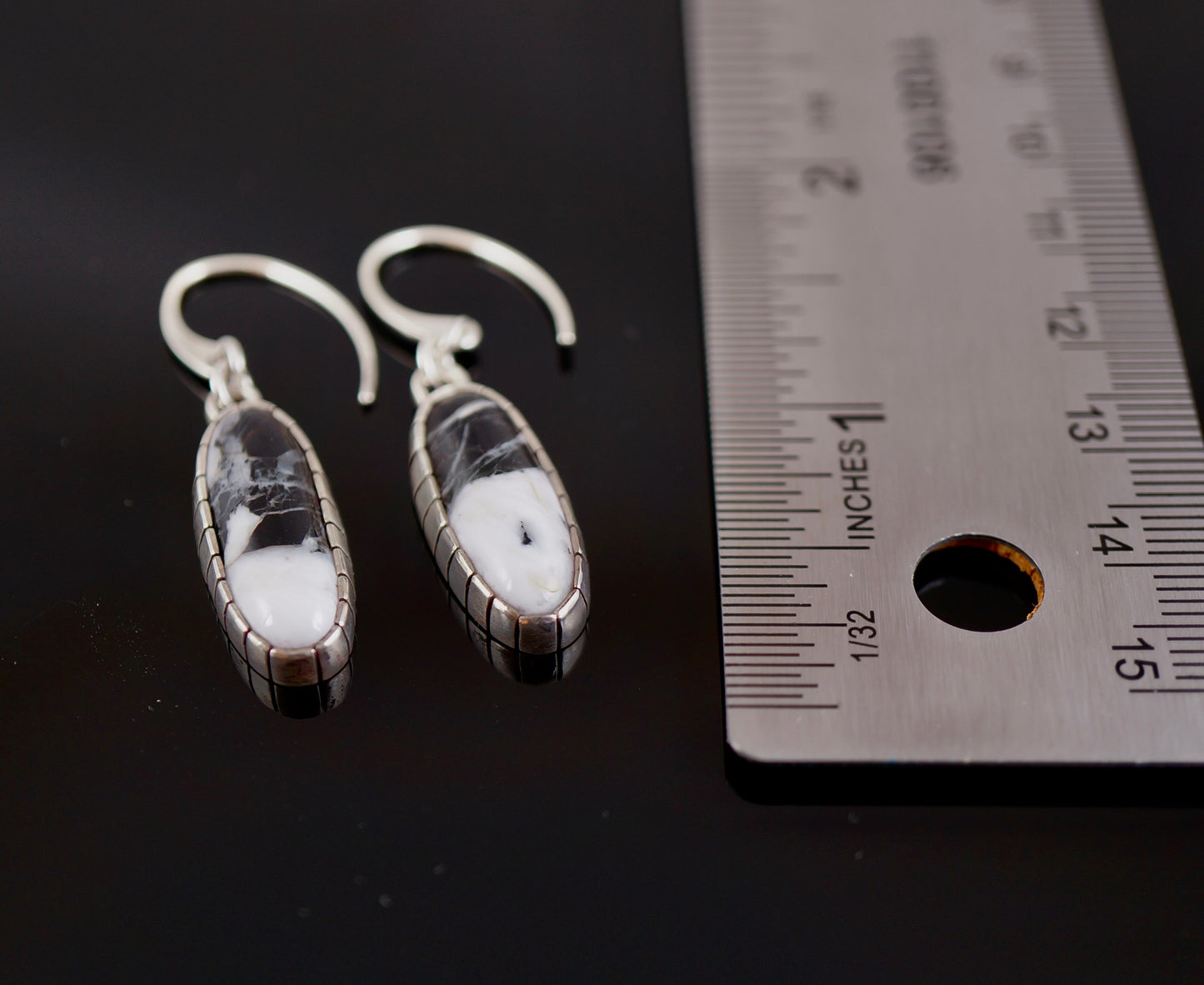 White Buffalo Dangle Earrings – Sterling & Argentium Silver