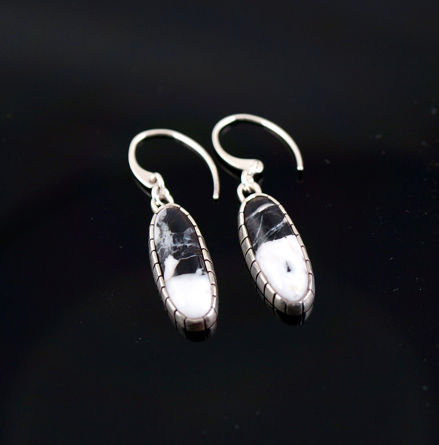 White Buffalo Dangle Earrings – Sterling & Argentium Silver