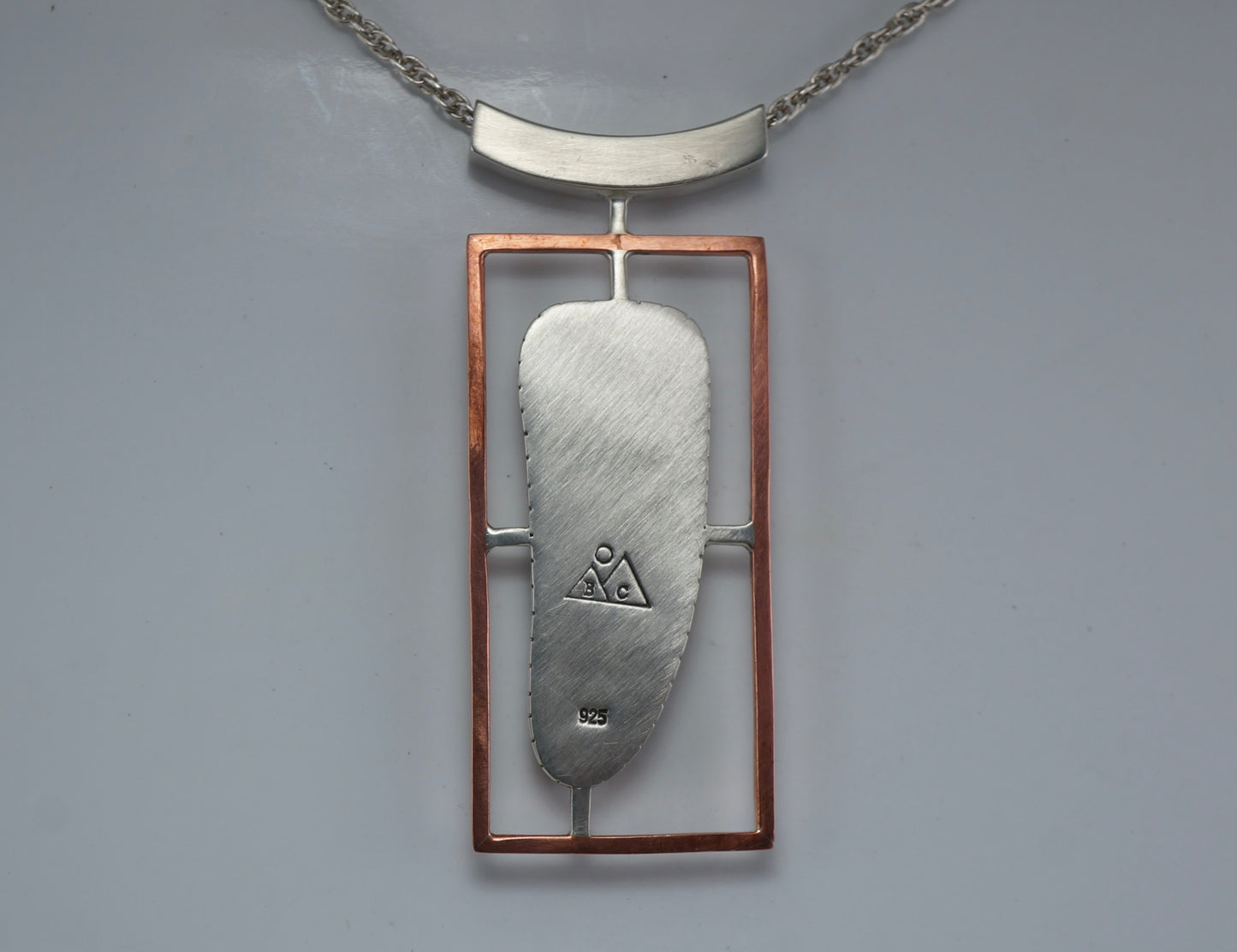 Montana Agate Necklace – One-of-a-Kind Sterling Silver & Copper Pendant