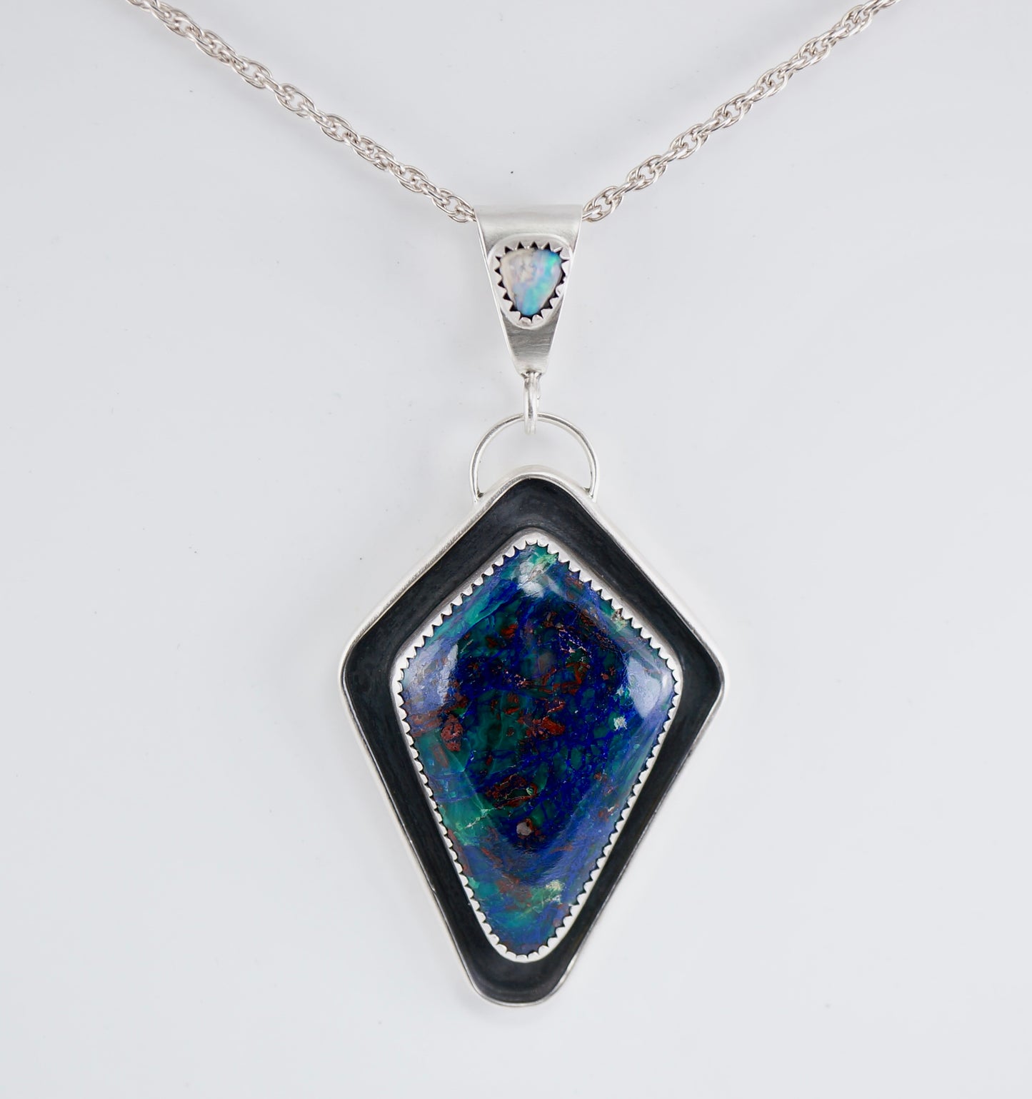 Chrysocolla-Boulder Opal Necklace