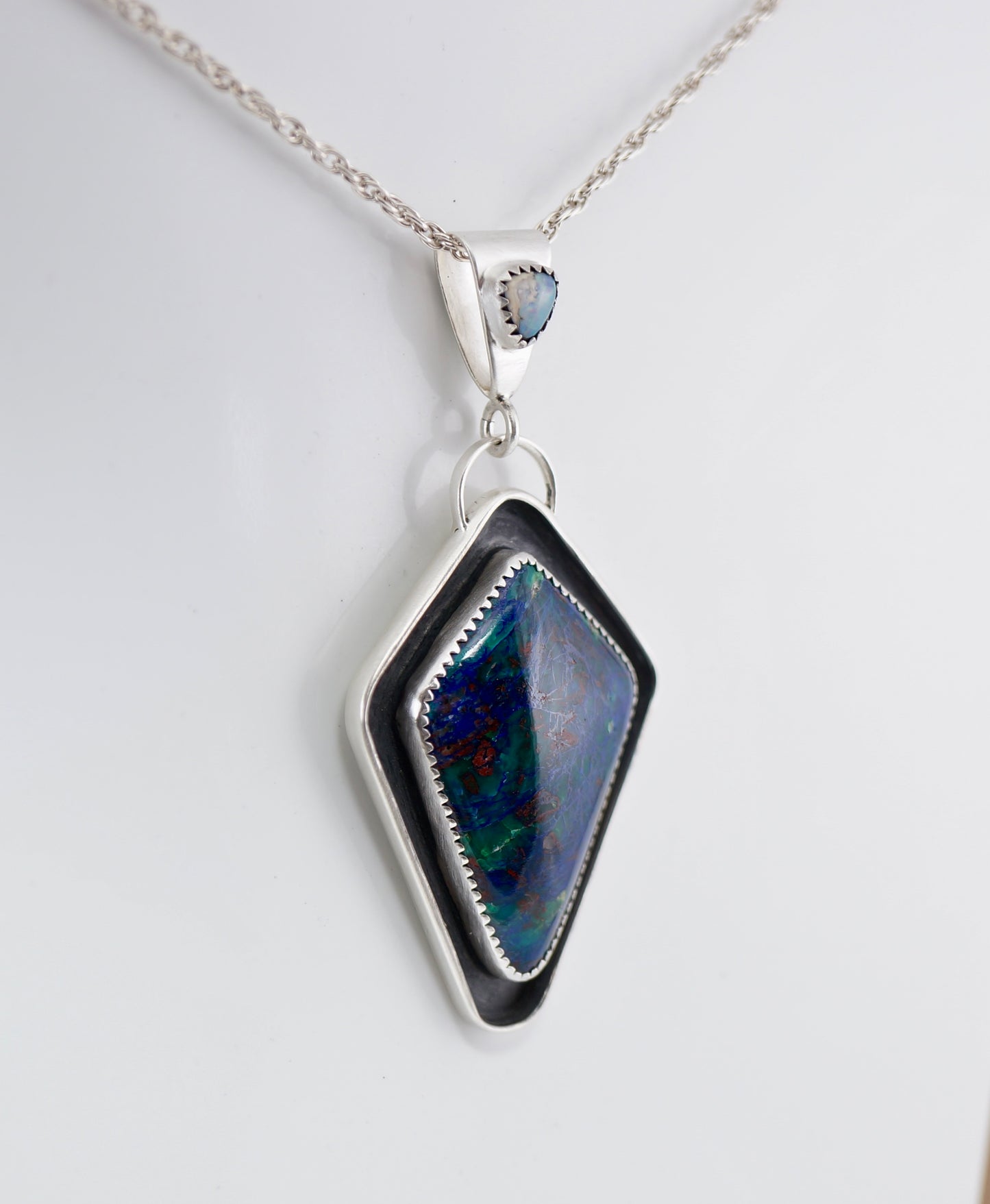 Chrysocolla-Boulder Opal Necklace