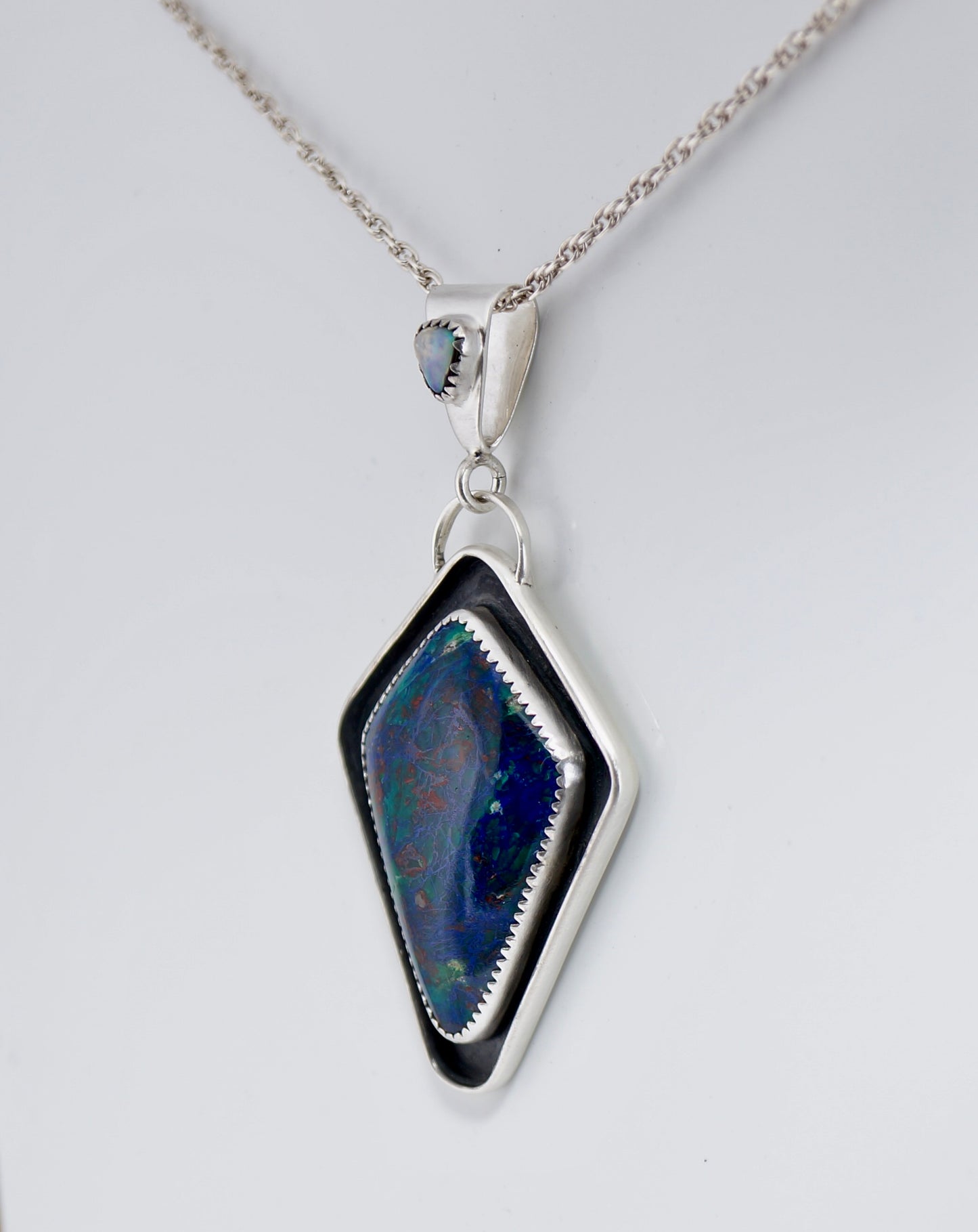 Chrysocolla-Boulder Opal Necklace