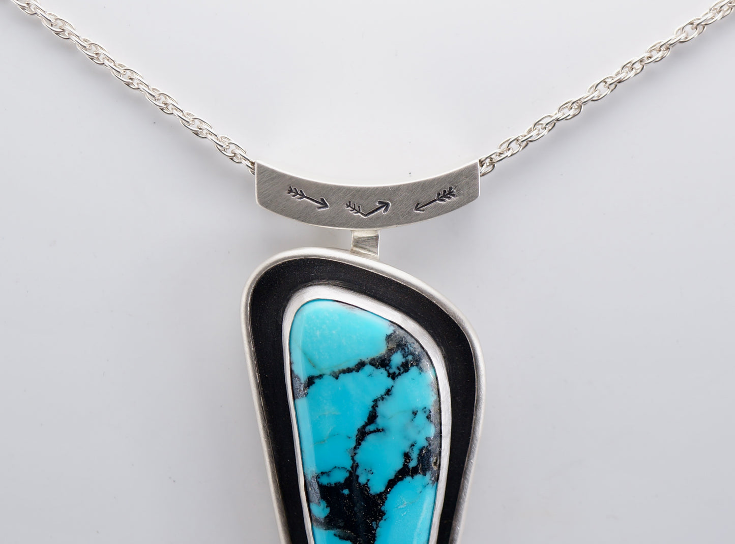 One-of-a-Kind Turquoise Pendant – Sterling Silver with Dark Patina