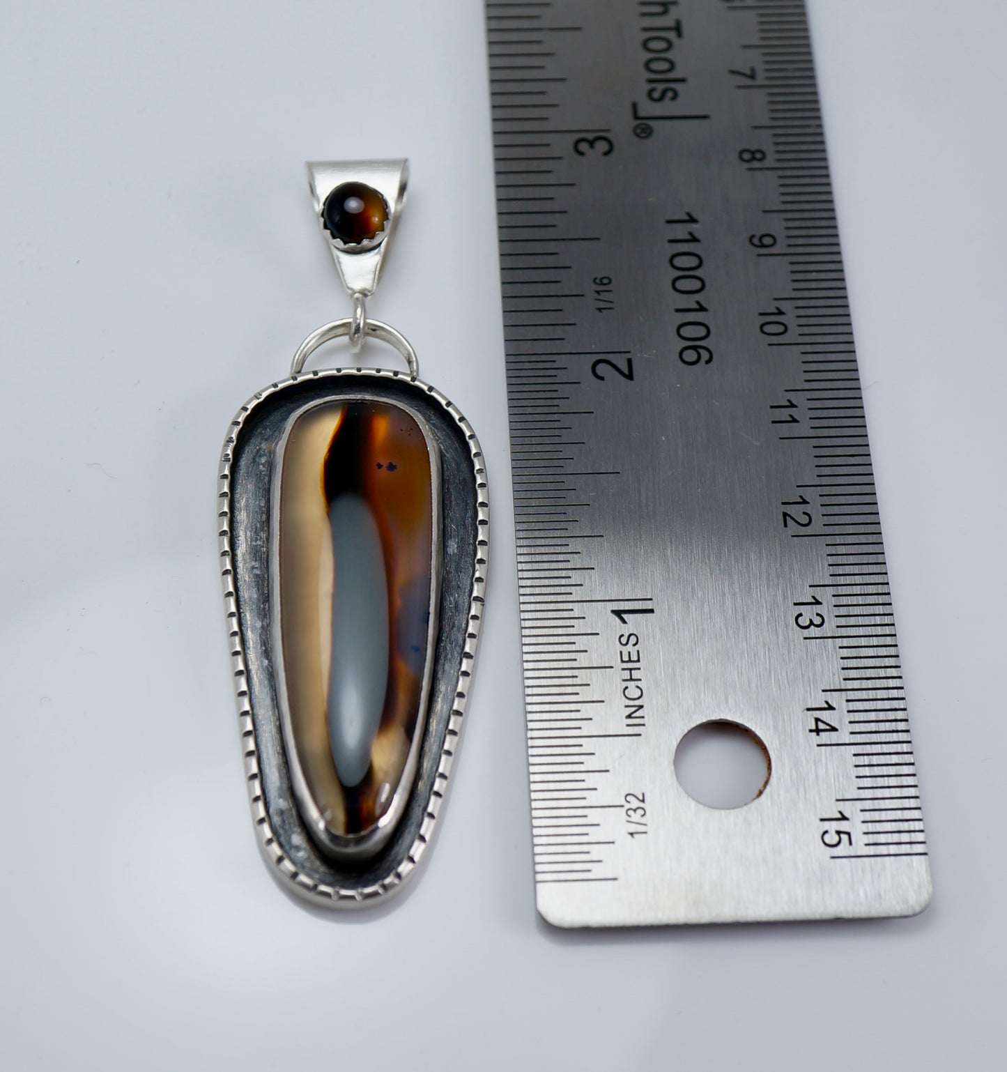 Montana Agate – Sterling Silver Pendant, One-of-a-Kind Artisan Jewelry