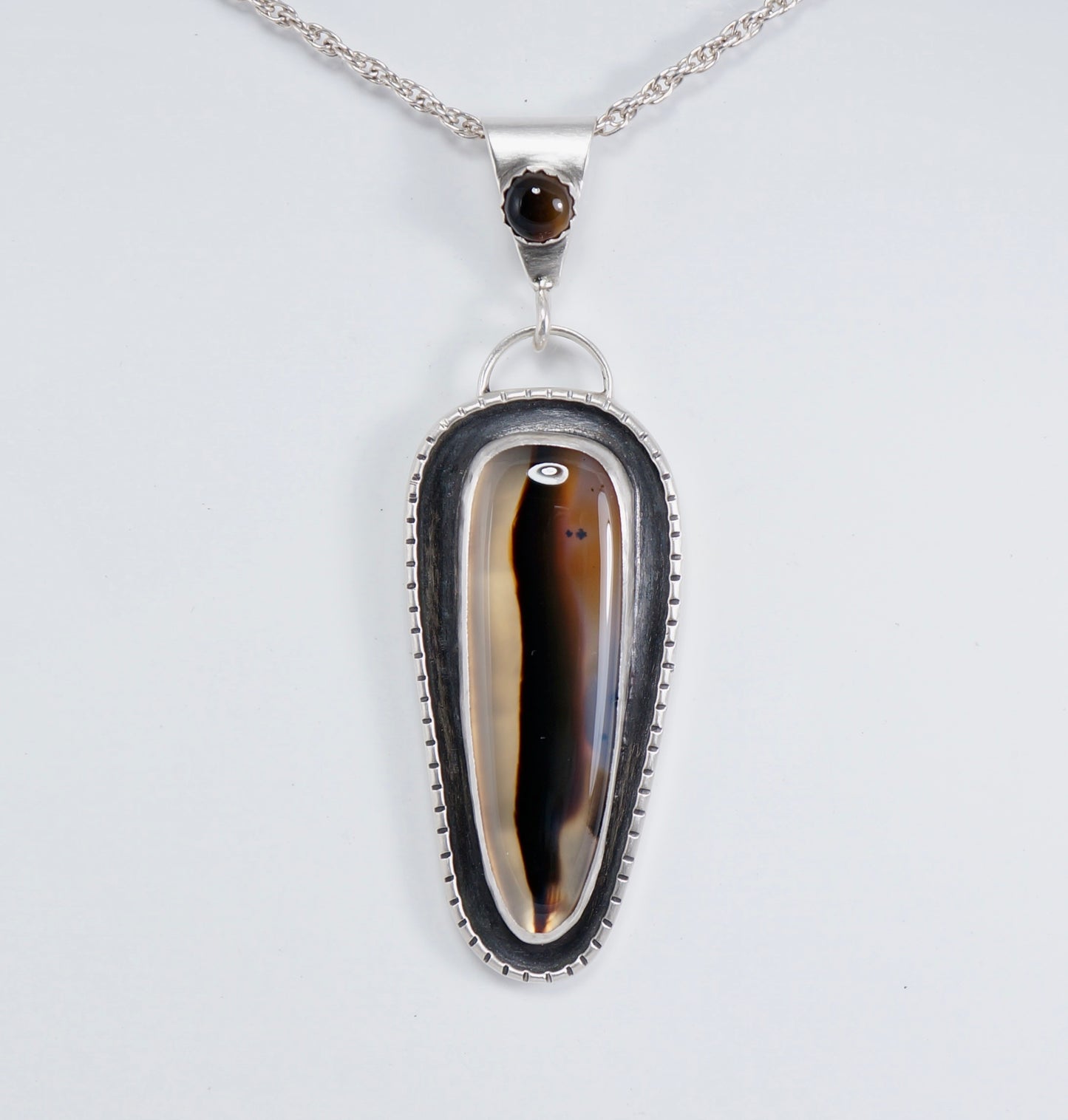 Montana Agate – Sterling Silver Pendant, One-of-a-Kind Artisan Jewelry