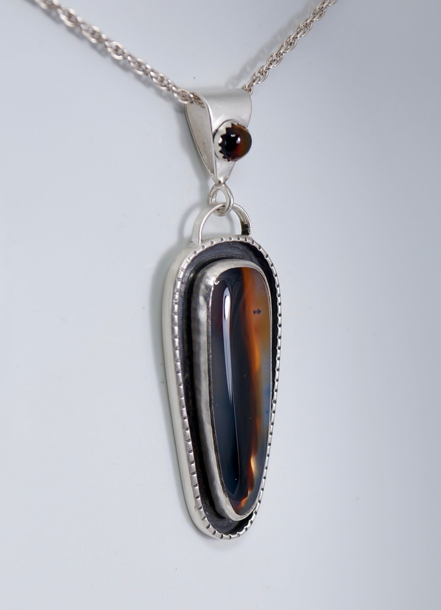 Montana Agate – Sterling Silver Pendant, One-of-a-Kind Artisan Jewelry