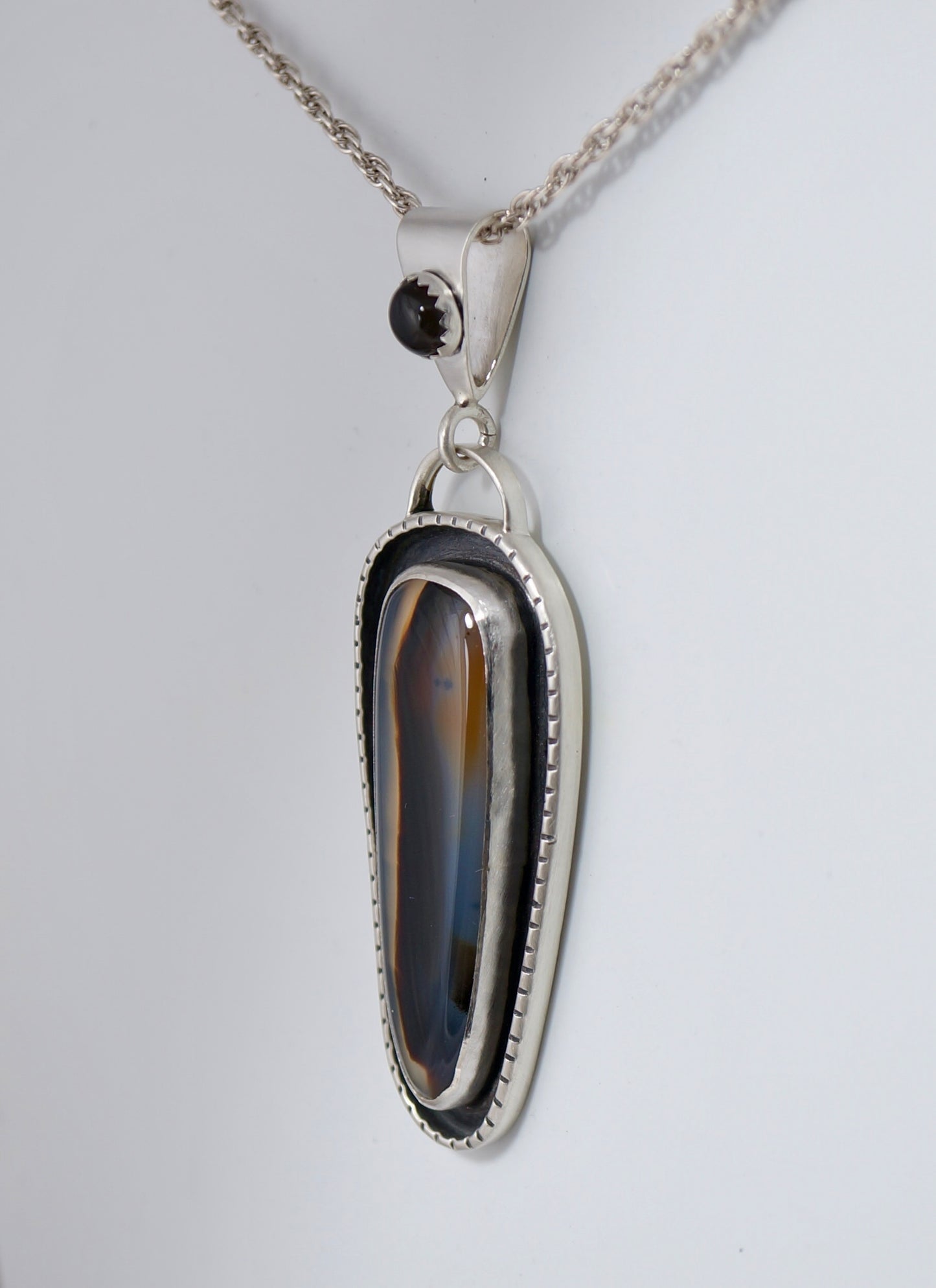 Montana Agate – Sterling Silver Pendant, One-of-a-Kind Artisan Jewelry