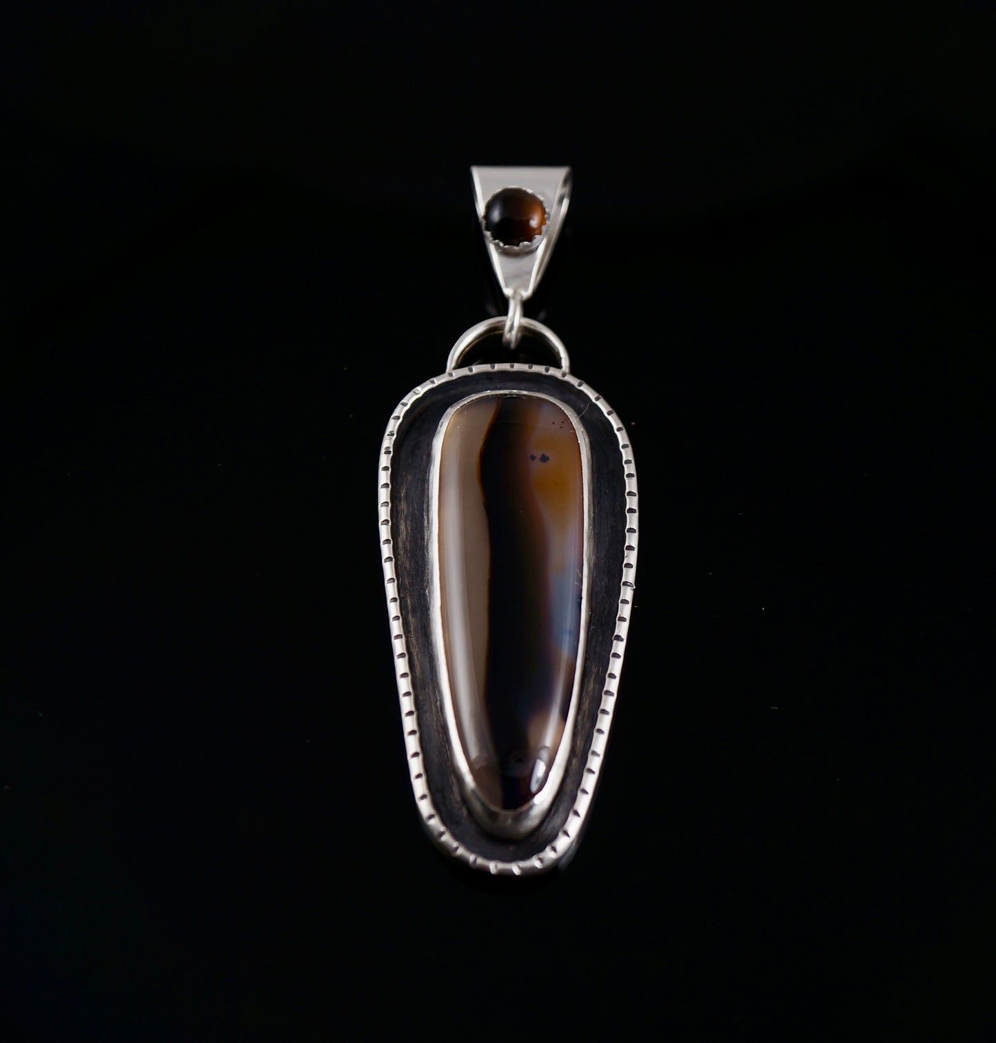 Montana Agate – Sterling Silver Pendant, One-of-a-Kind Artisan Jewelry