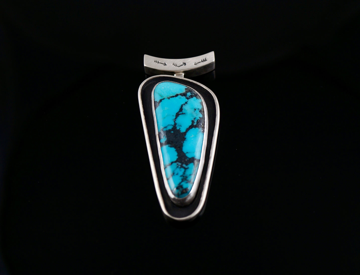 One-of-a-Kind Turquoise Pendant – Sterling Silver with Dark Patina