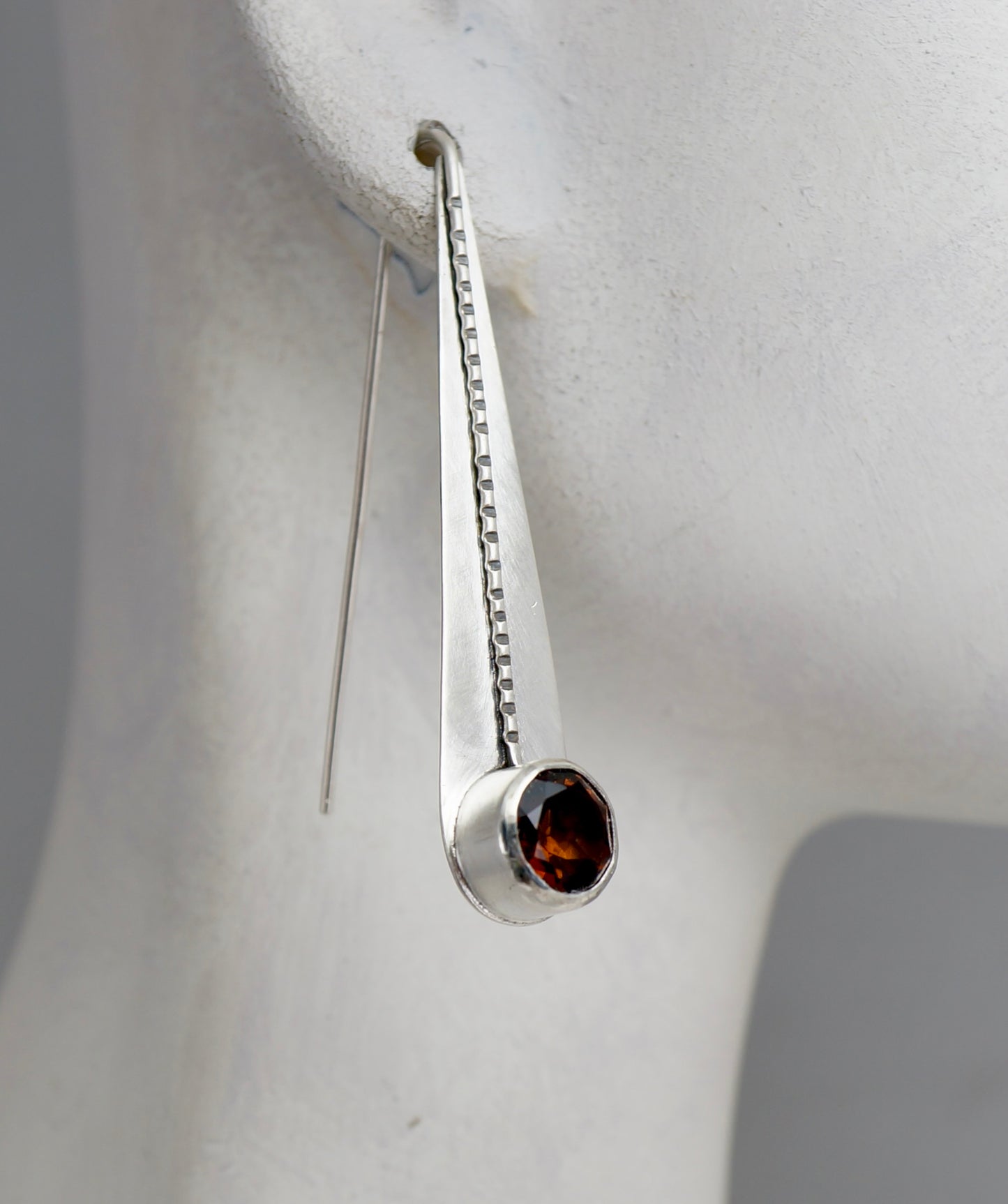 Teardrop Gemstone Earrings | Whiskey CZ & Sterling Silver | Handcrafted Statement Jewelry
