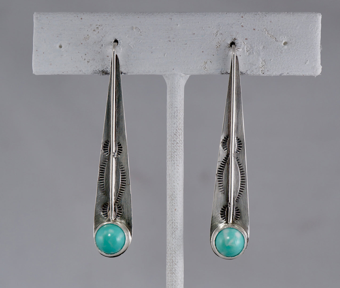 Teardrop Gemstone Earrings | Larimar & Sterling Silver | Handcrafted Statement Jewelry