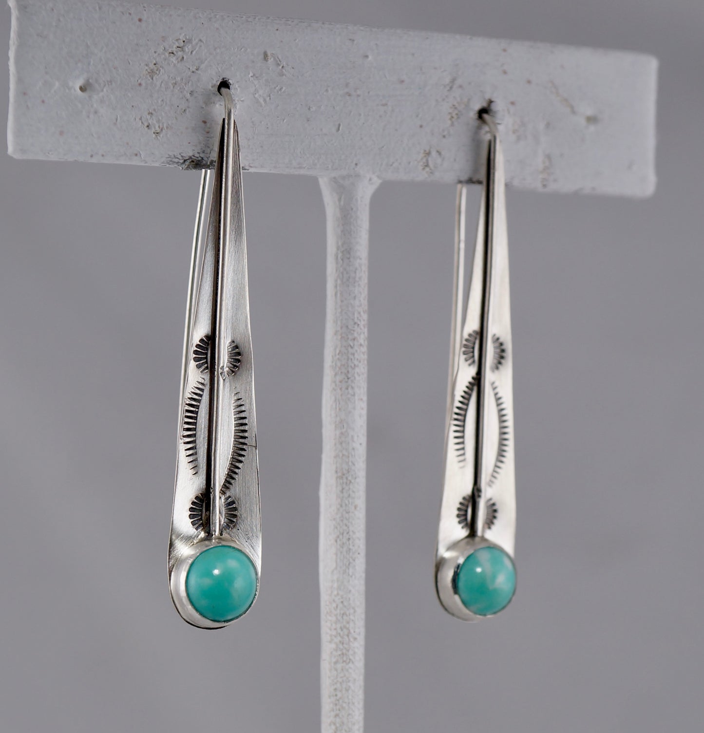 Teardrop Gemstone Earrings | Larimar & Sterling Silver | Handcrafted Statement Jewelry
