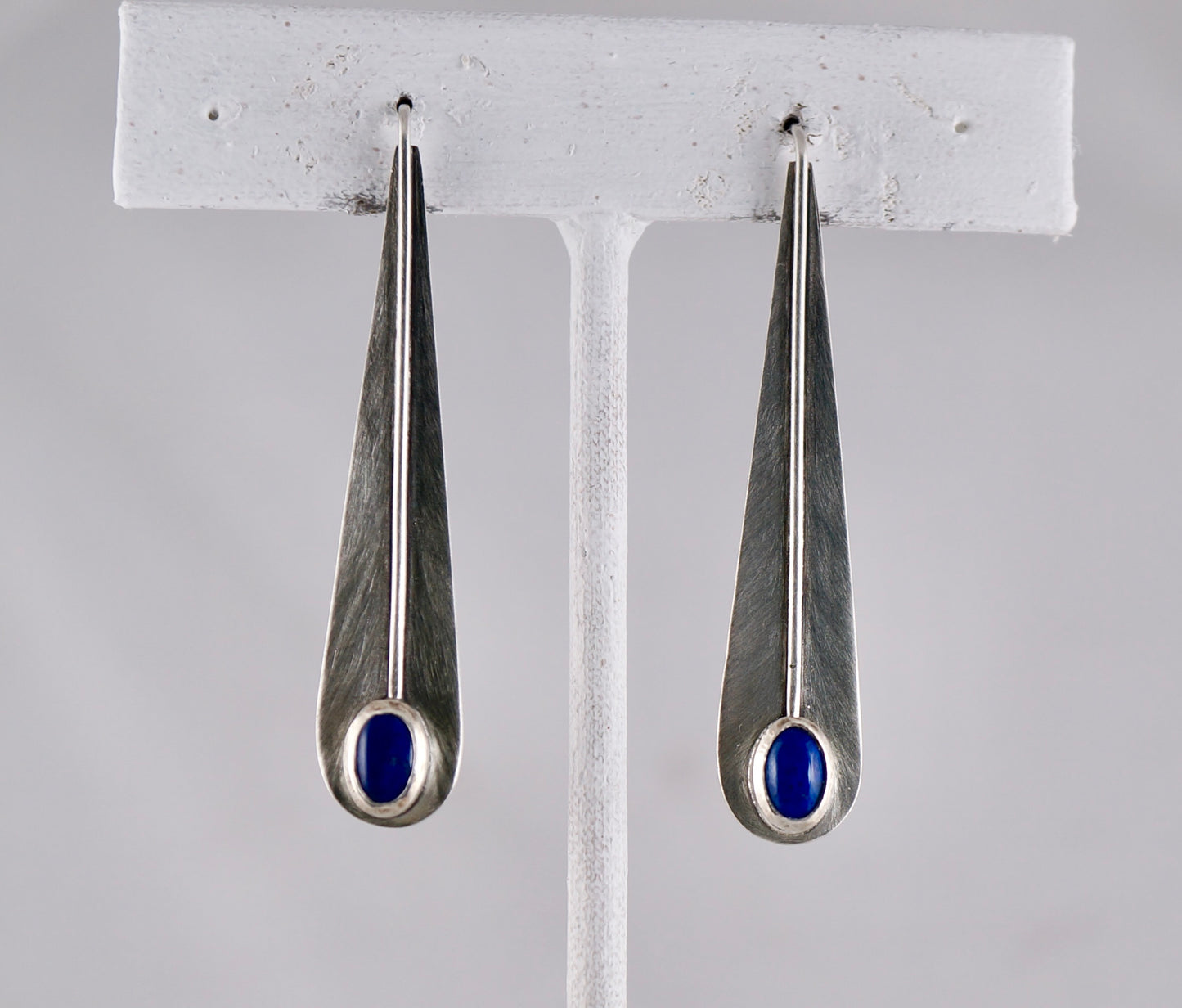 Teardrop Gemstone Earrings | Lapis & Sterling Silver | Handcrafted Statement Jewelry