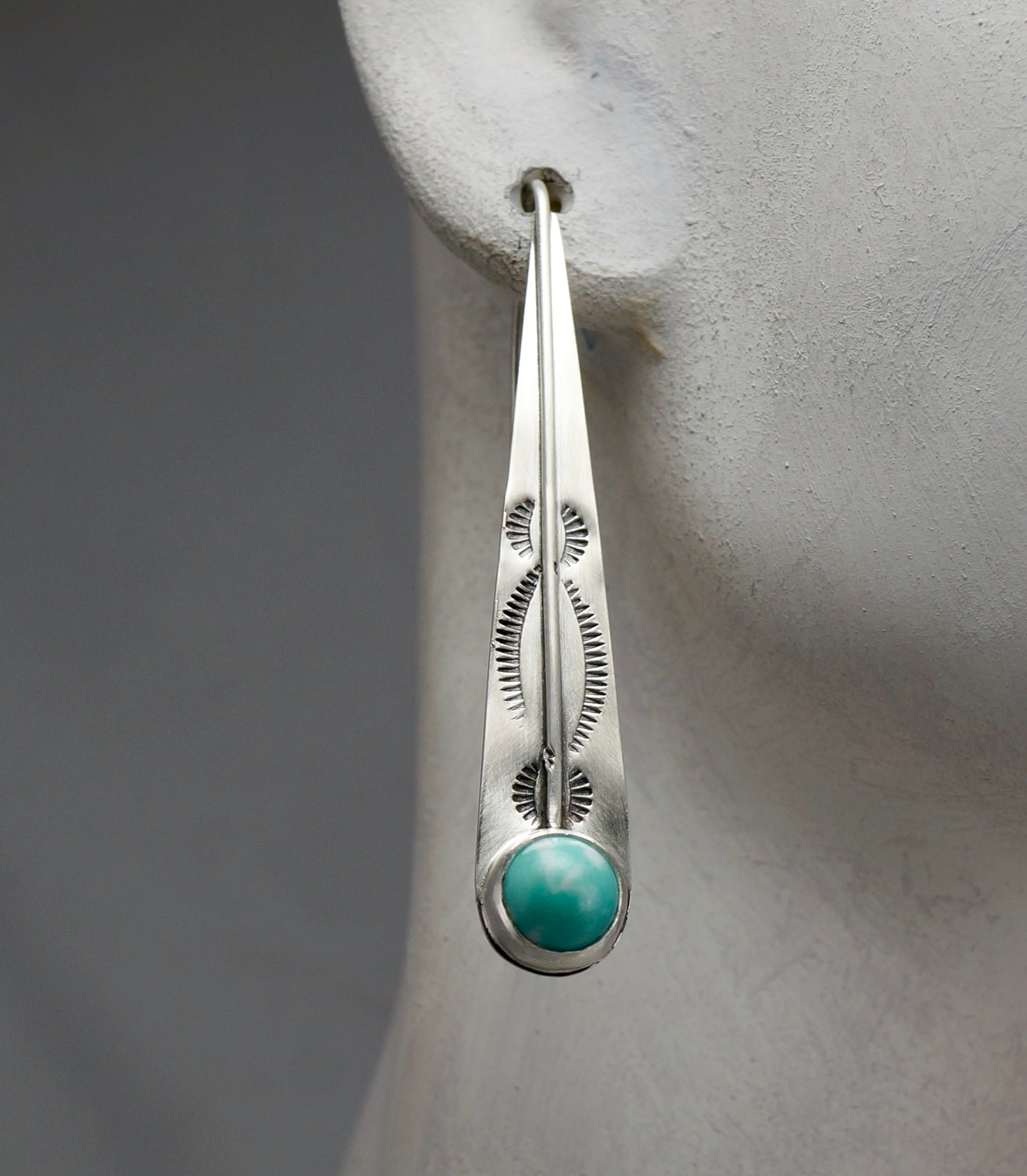 Teardrop Gemstone Earrings | Larimar & Sterling Silver | Handcrafted Statement Jewelry