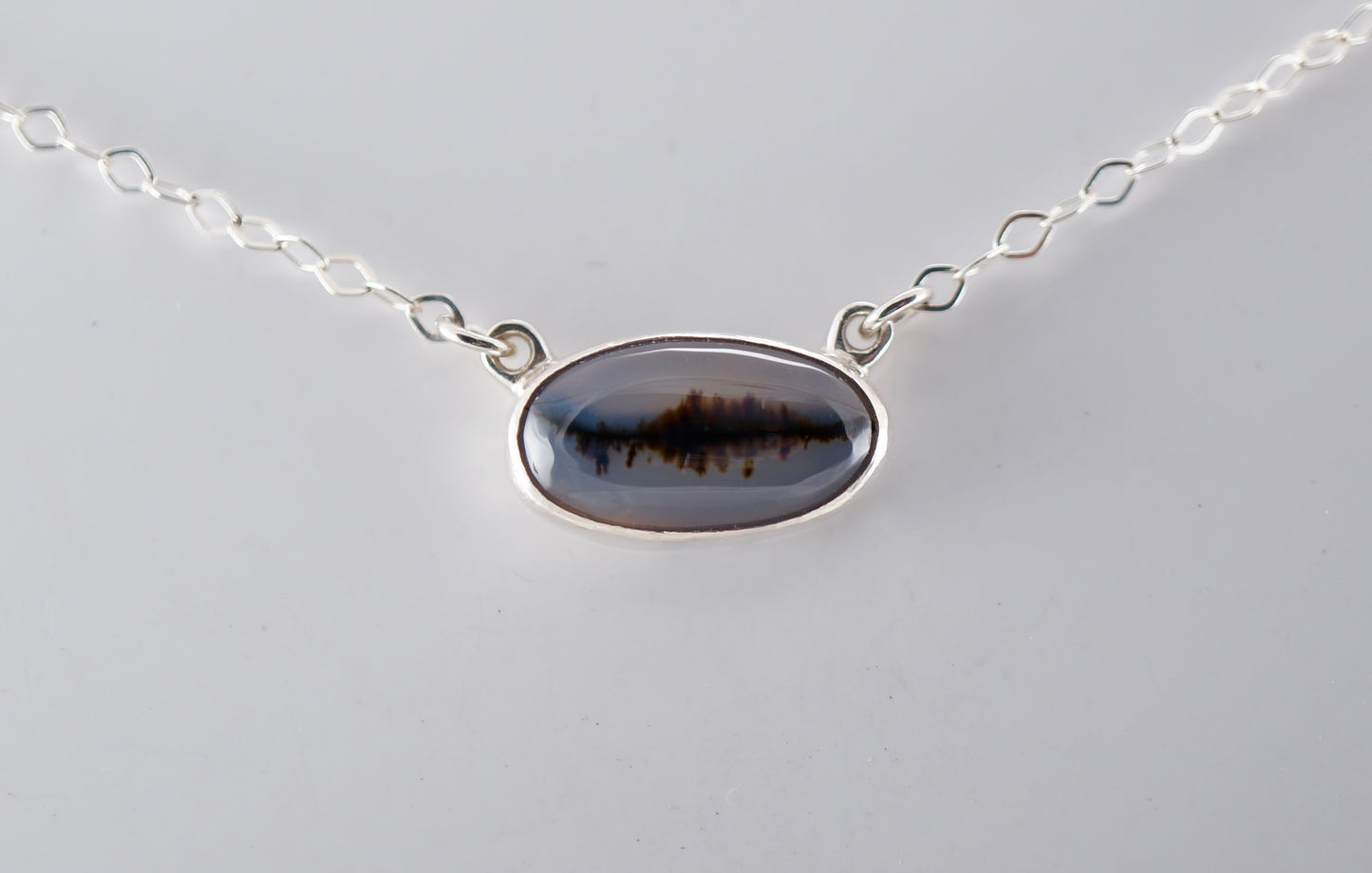 Montana Agate Necklace set in Sterling Silver