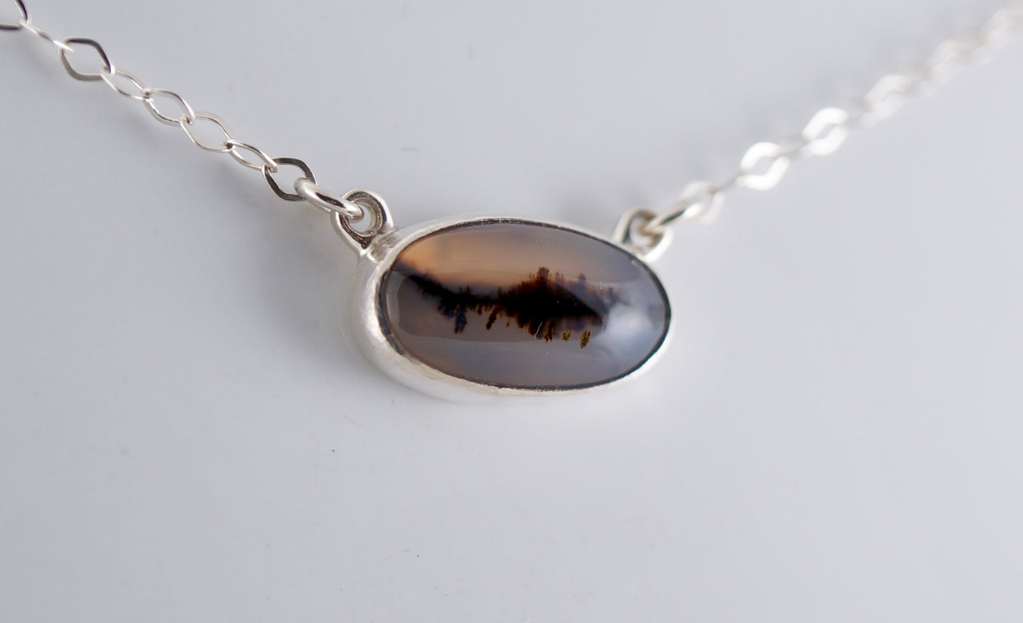 Montana Agate Necklace set in Sterling Silver