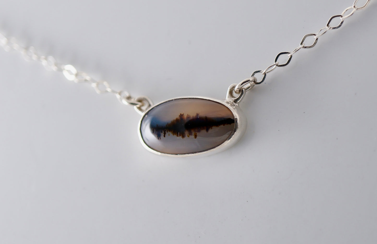 Montana Agate Necklace set in Sterling Silver