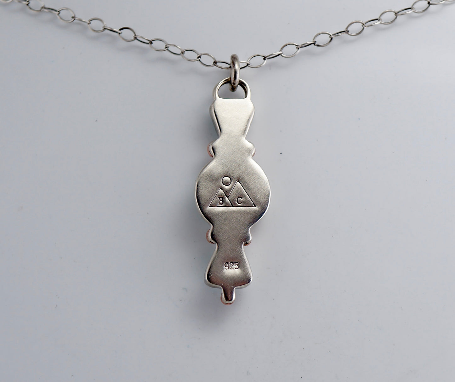 Turquoise Pendant | Sterling Silver & Copper | One-of-a-Kind Handcrafted Necklace | 18” Chain Included
