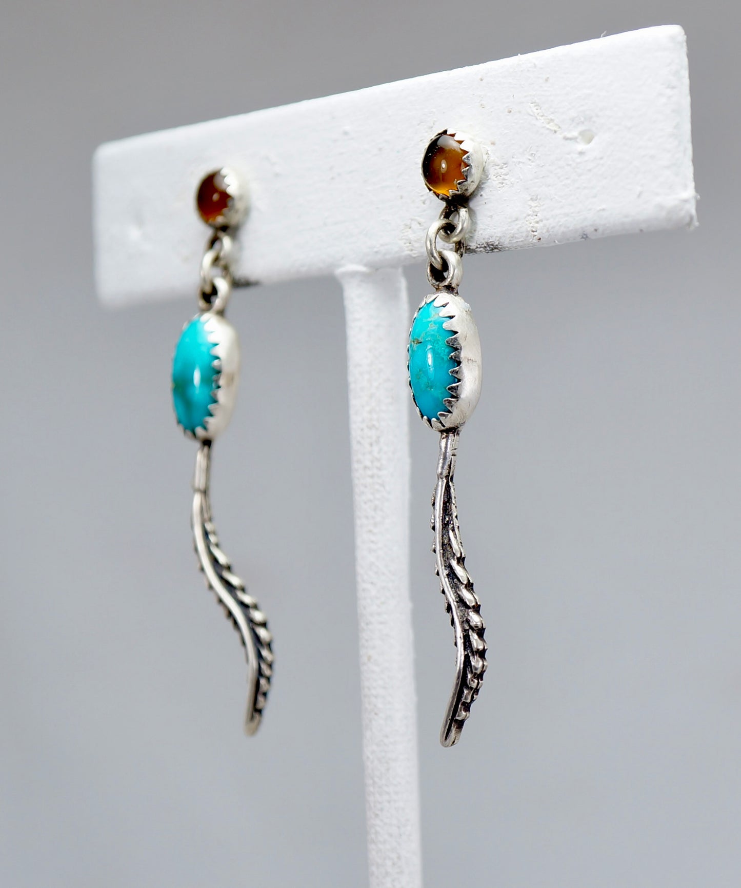 Turquoise and Montana Agate Dangle Earrings