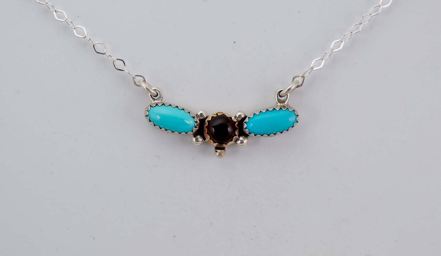 Montana Agate and Turquoise Necklace