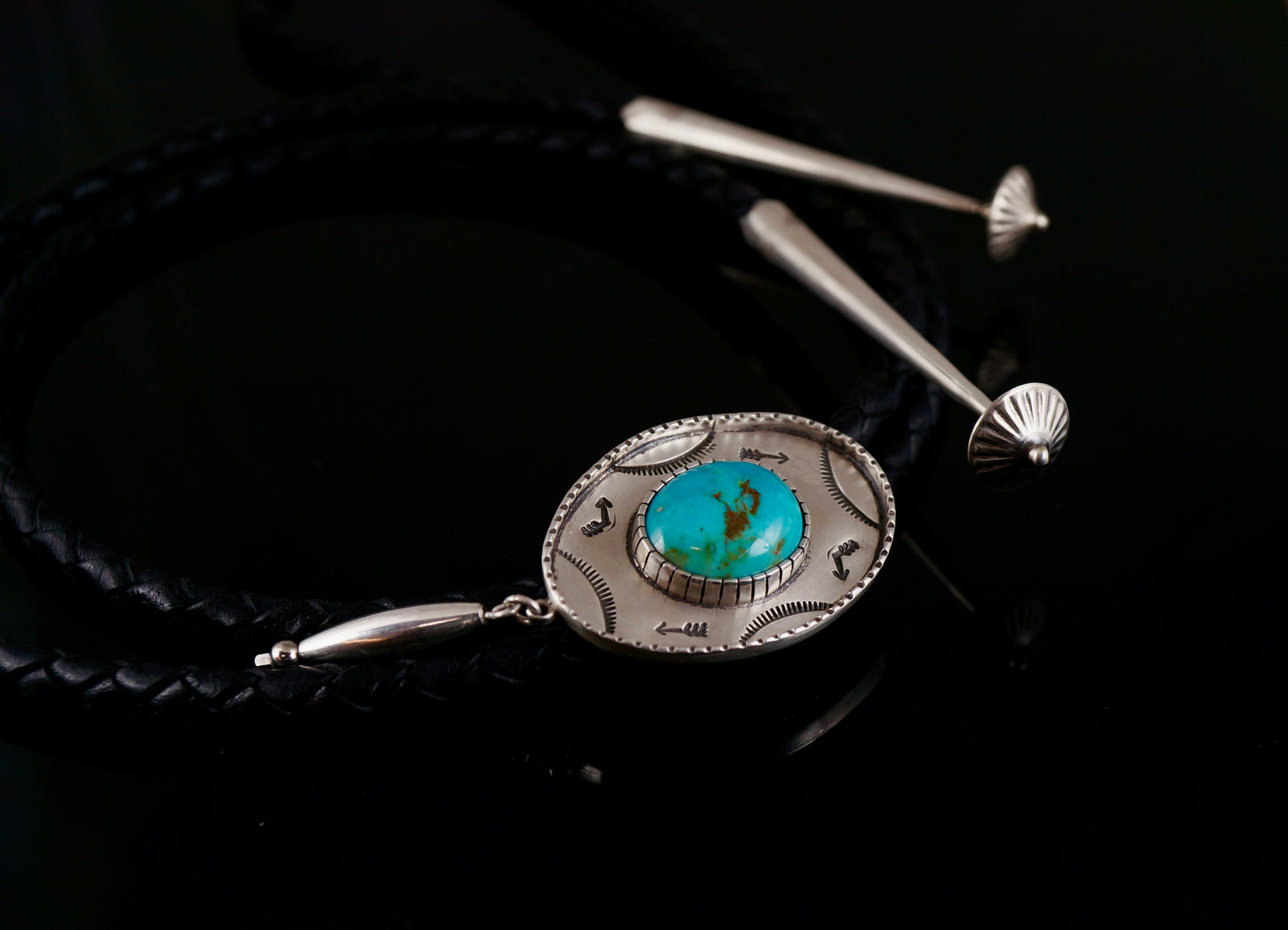 Turquoise & Sterling Silver Bolo Tie – Handcrafted, One of a Kind
