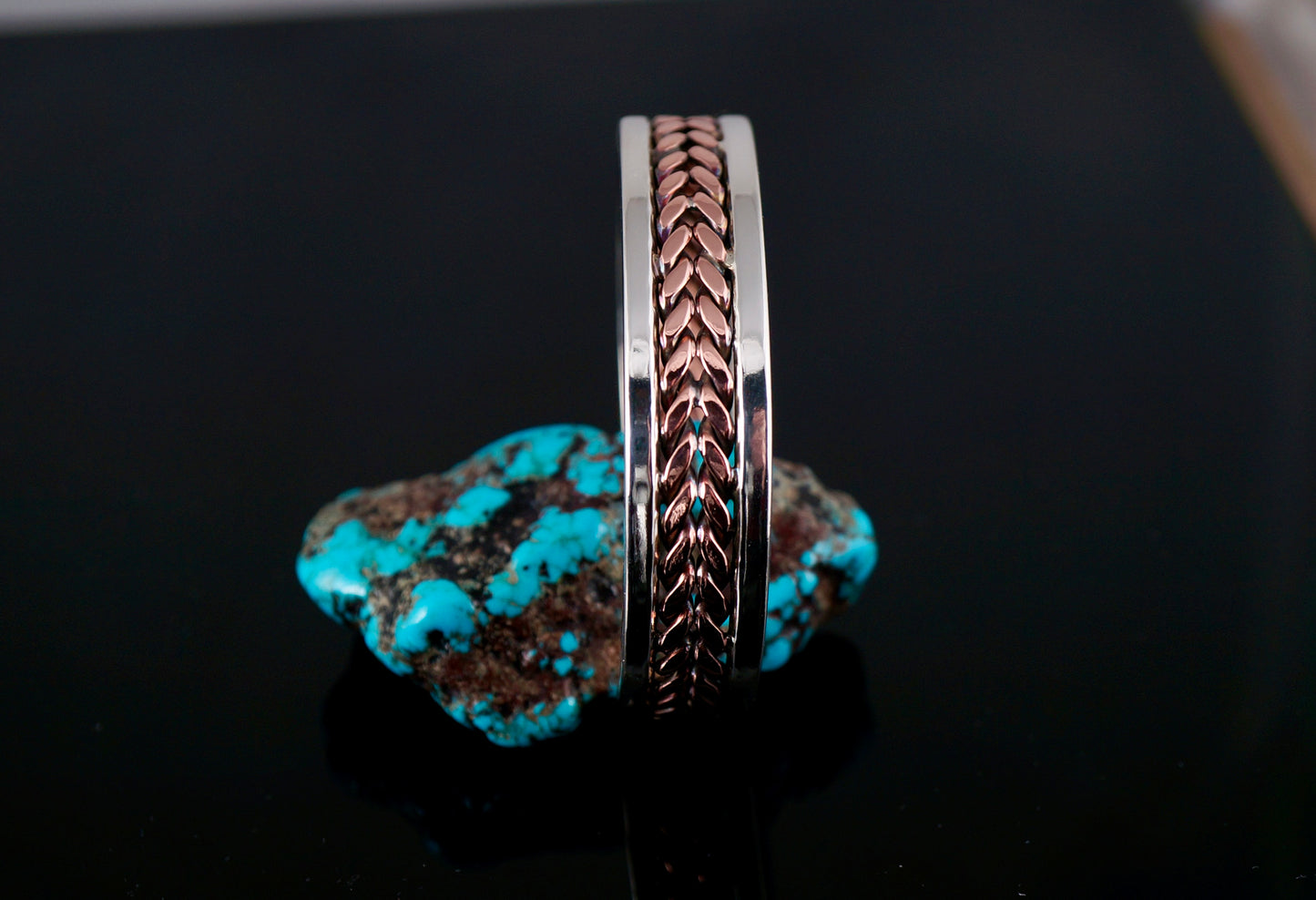 Sterling Silver and Copper bracelet, one of a kind, handcrafted, Made in Montana