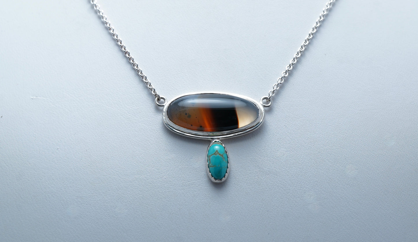 Montana Agate and Turquoise set in Sterling Silver