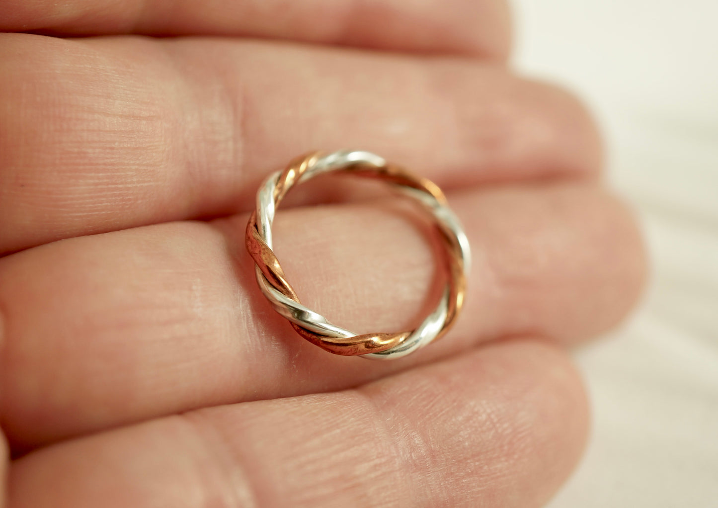 Sterling Silver-Copper Twisted Ring