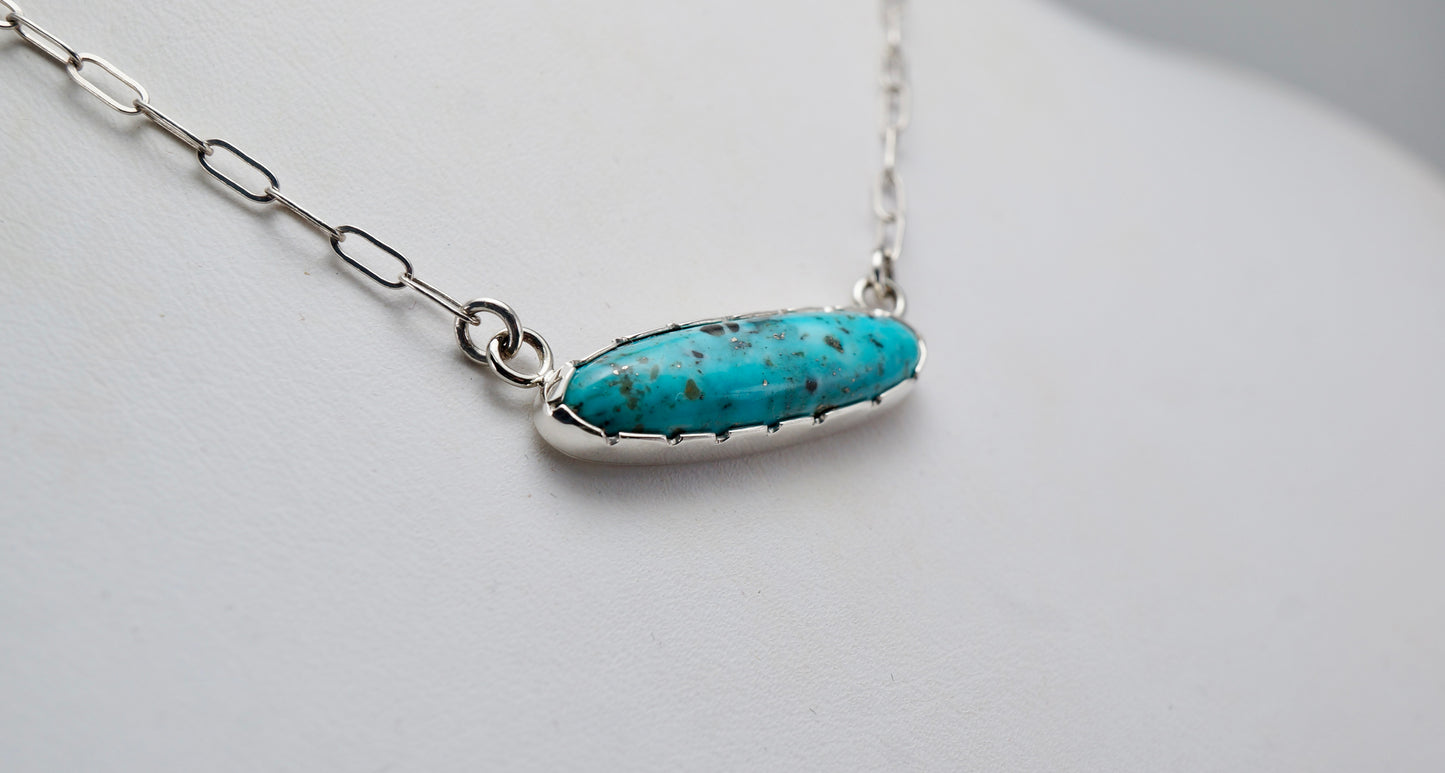 Authentic Turquoise Necklace Set in Sterling Silver
