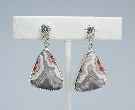 Laguna Lace and White Gemstone Earrings