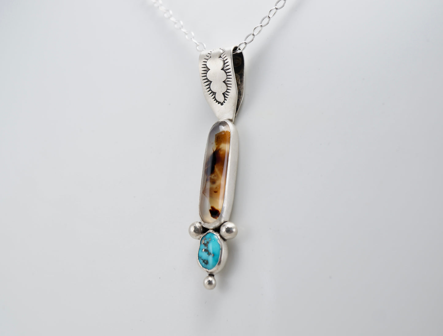 Montana Agate and Turquoise Necklace