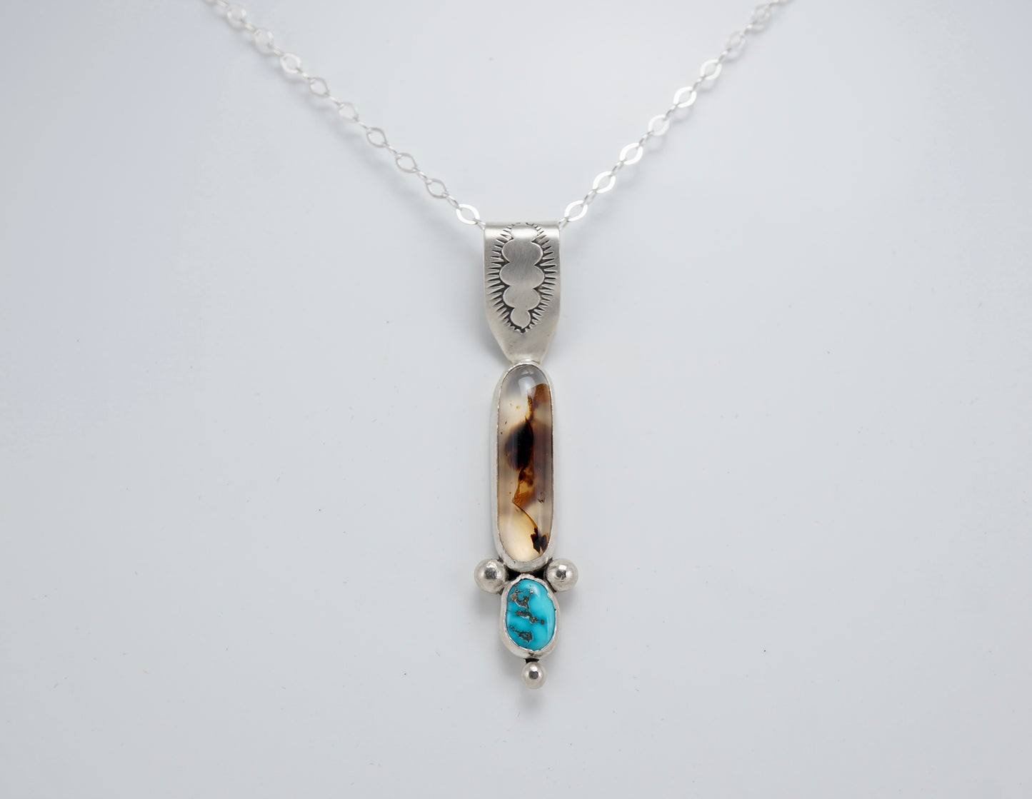 Montana Agate and Turquoise Necklace