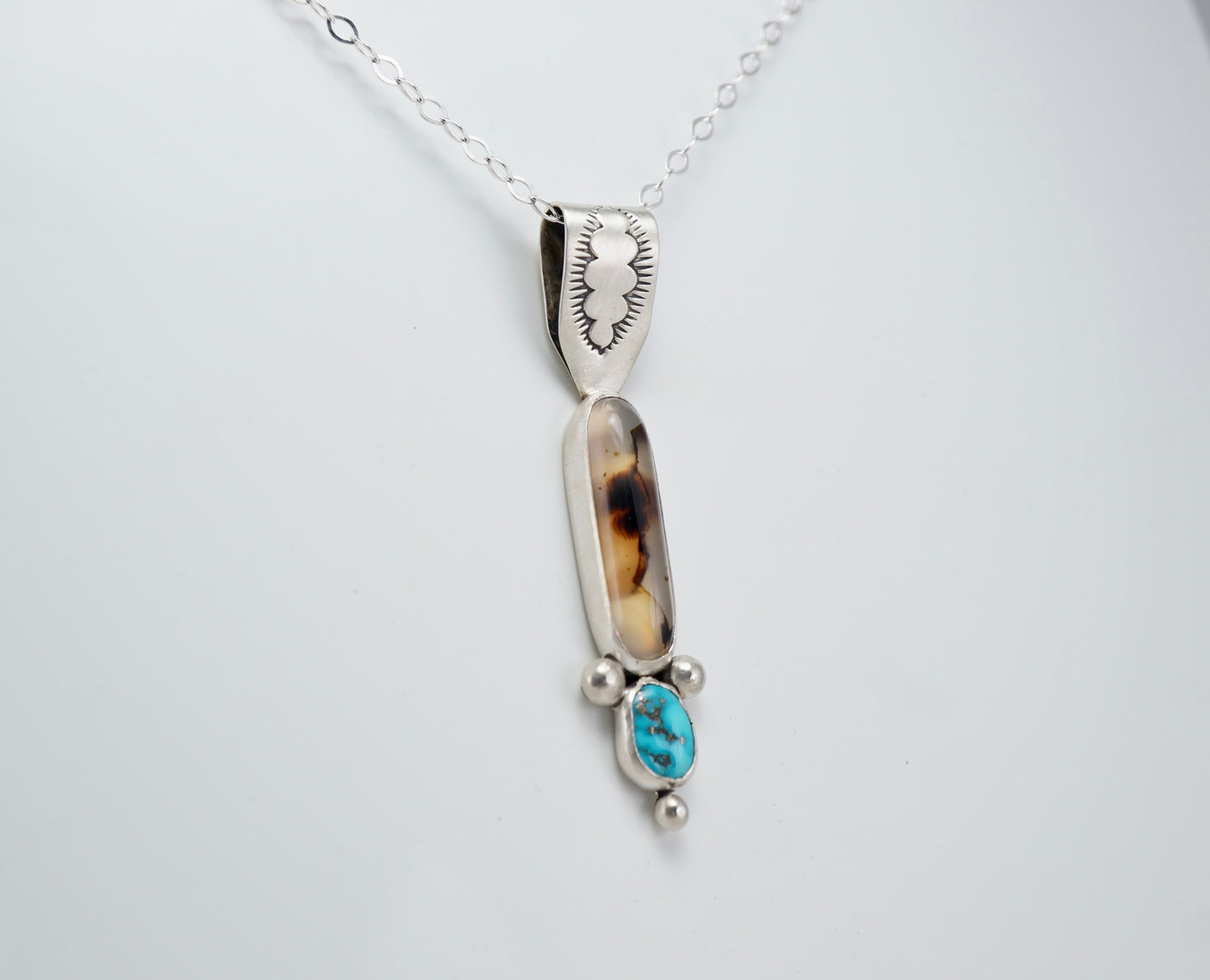 Montana Agate and Turquoise Necklace