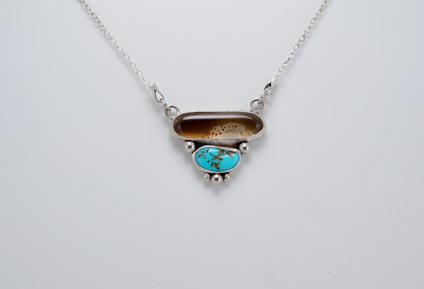 Montana Agate and Turquoise Necklace