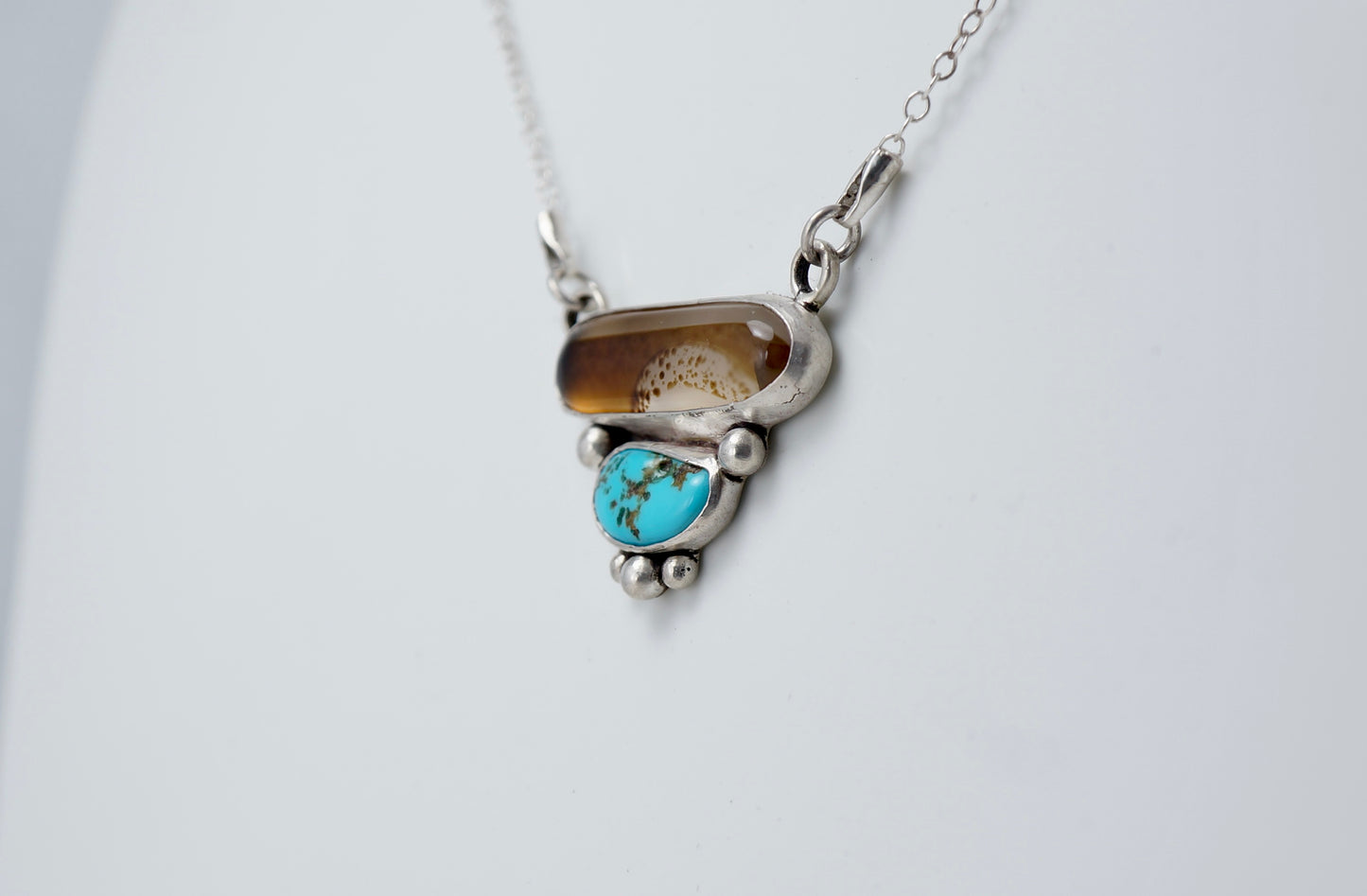 Montana Agate and Turquoise Necklace