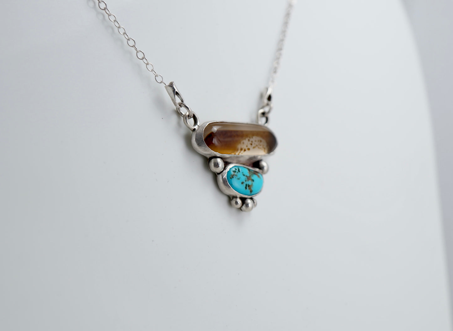 Montana Agate and Turquoise Necklace