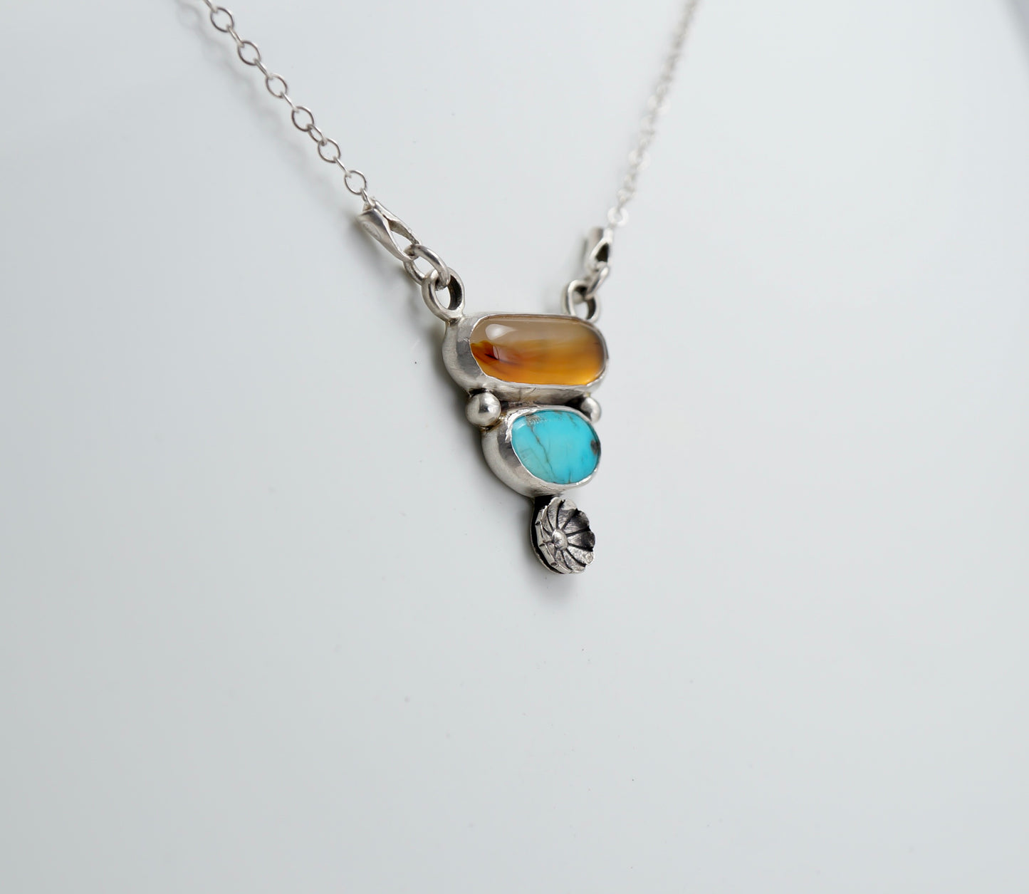 Montana Agate and Turquoise Necklace