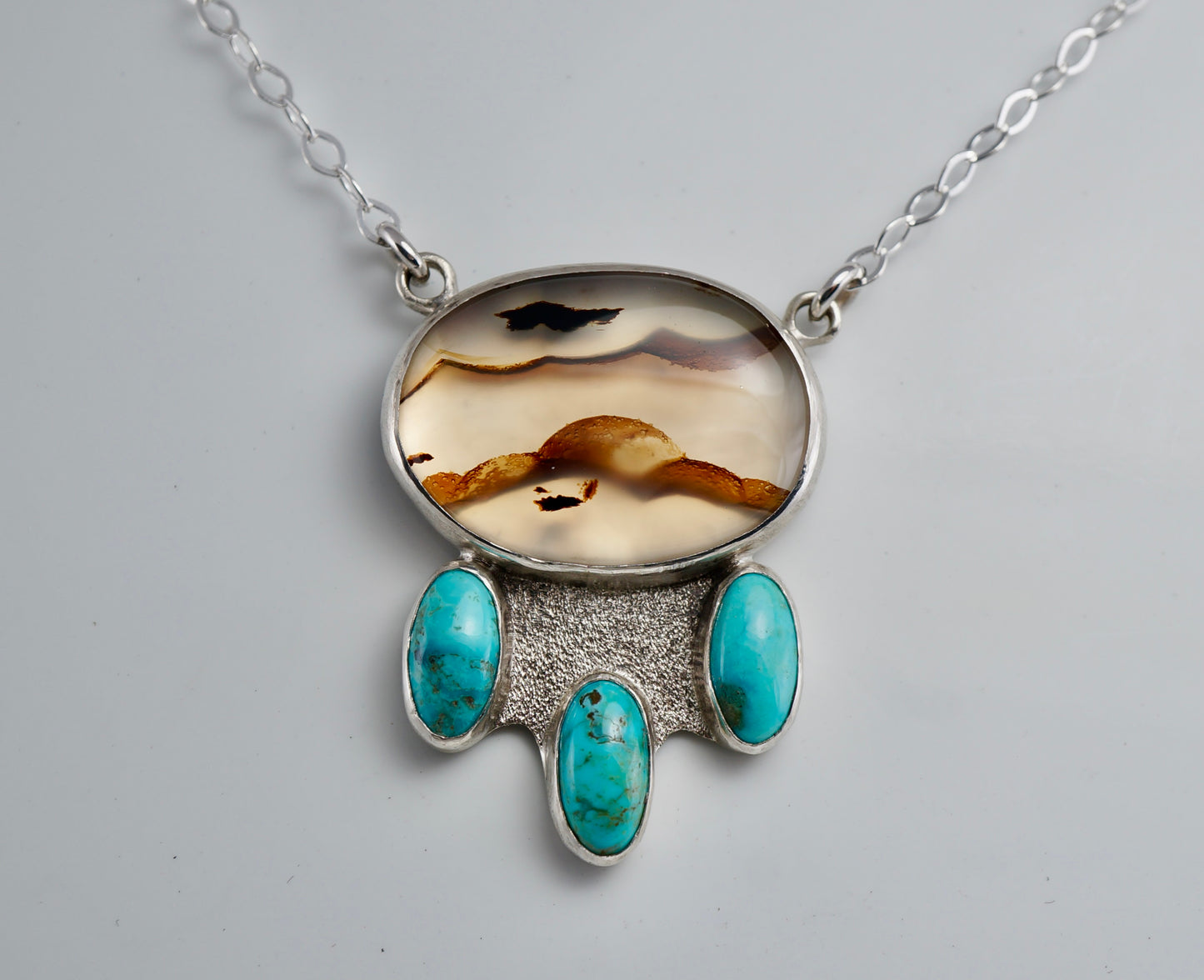 Montana Agate and Turquoise Necklace