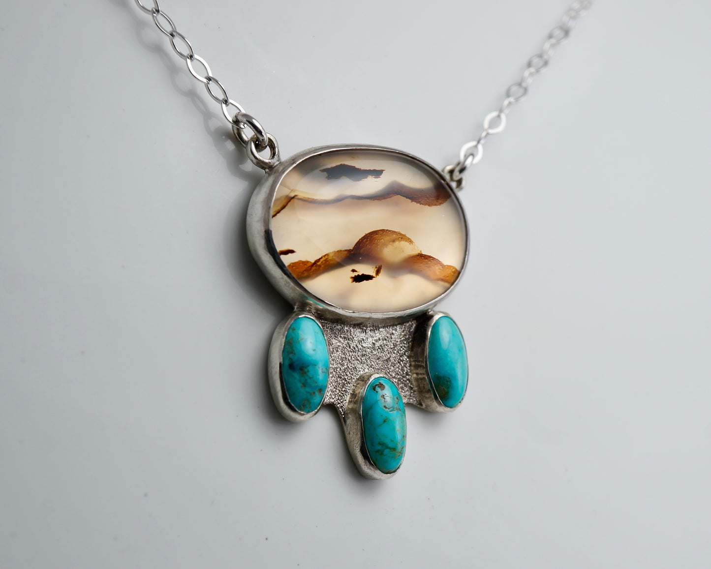 Montana Agate and Turquoise Necklace