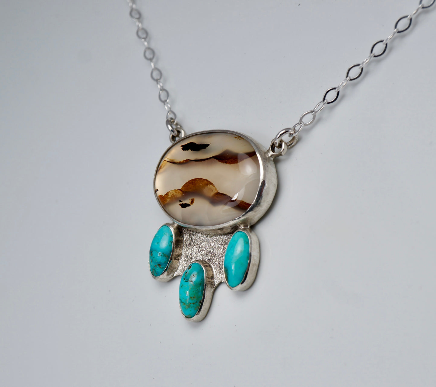 Montana Agate and Turquoise Necklace