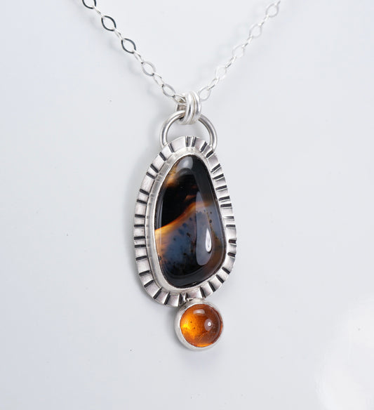 Montana Agate with Amber Gemstone Accent