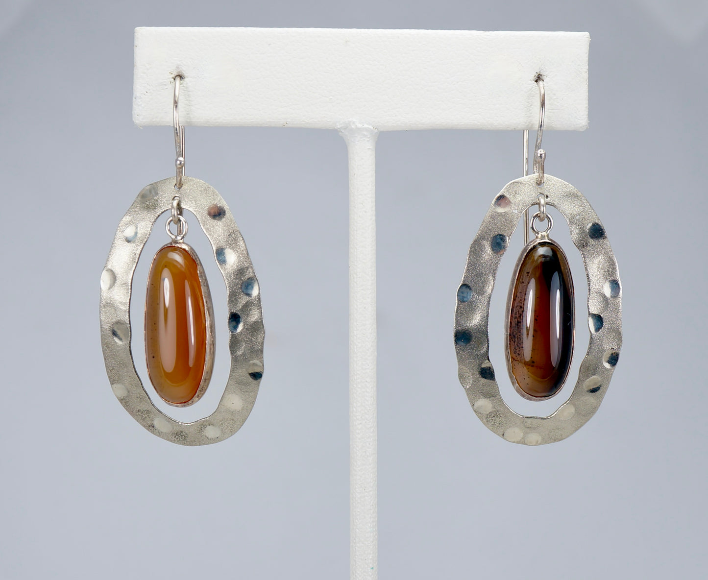 Montana Agate Earrings - Sterling Silver Frame