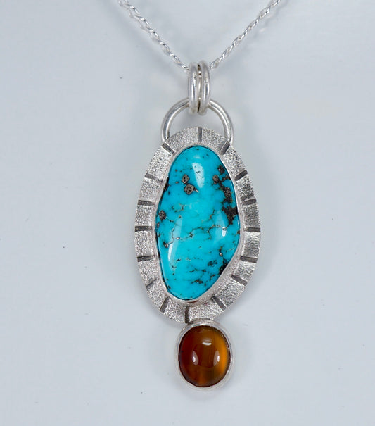 Turquoise and Montana Agate Necklace