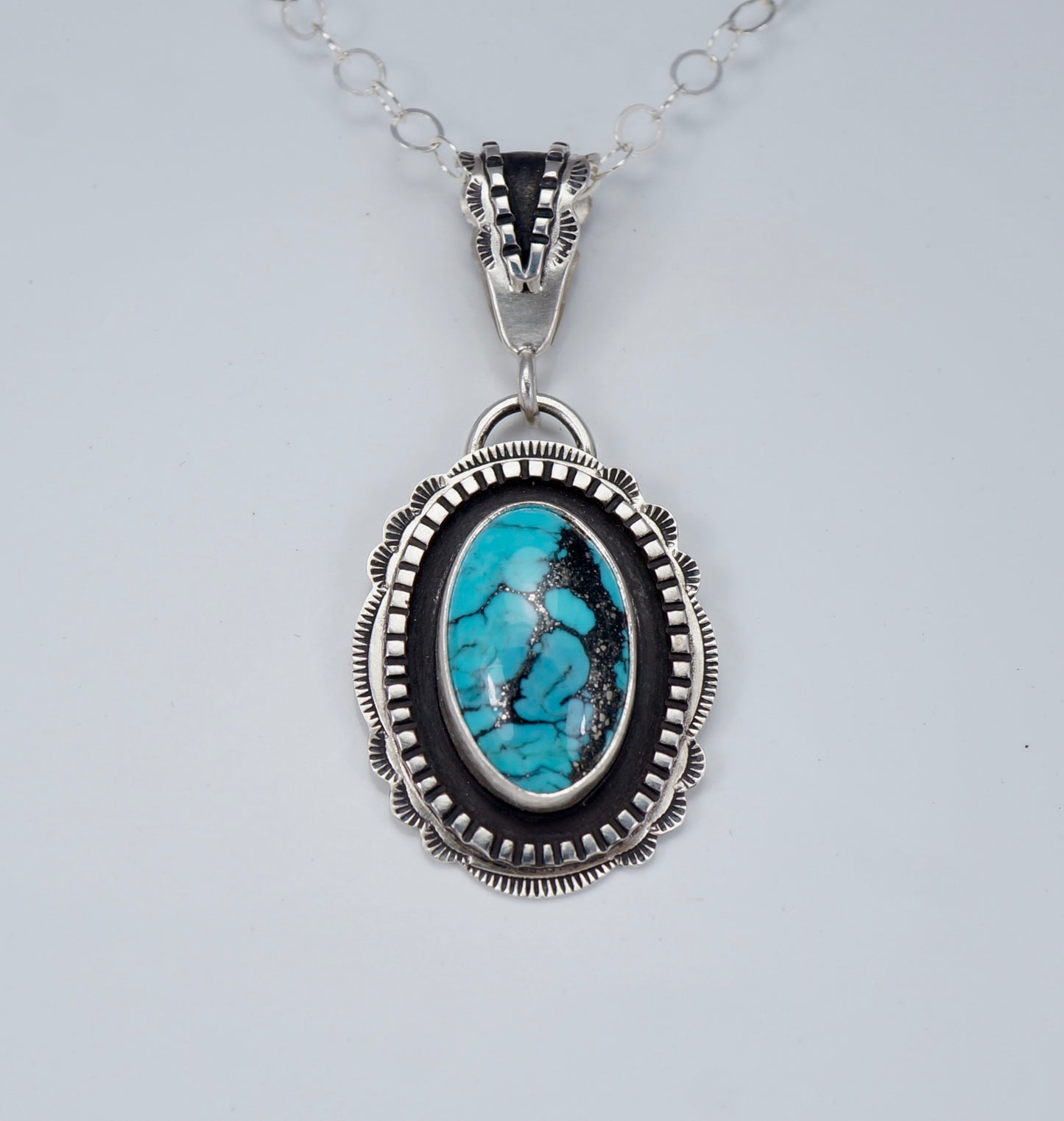 Genuine Turquoise Pendant and Necklace